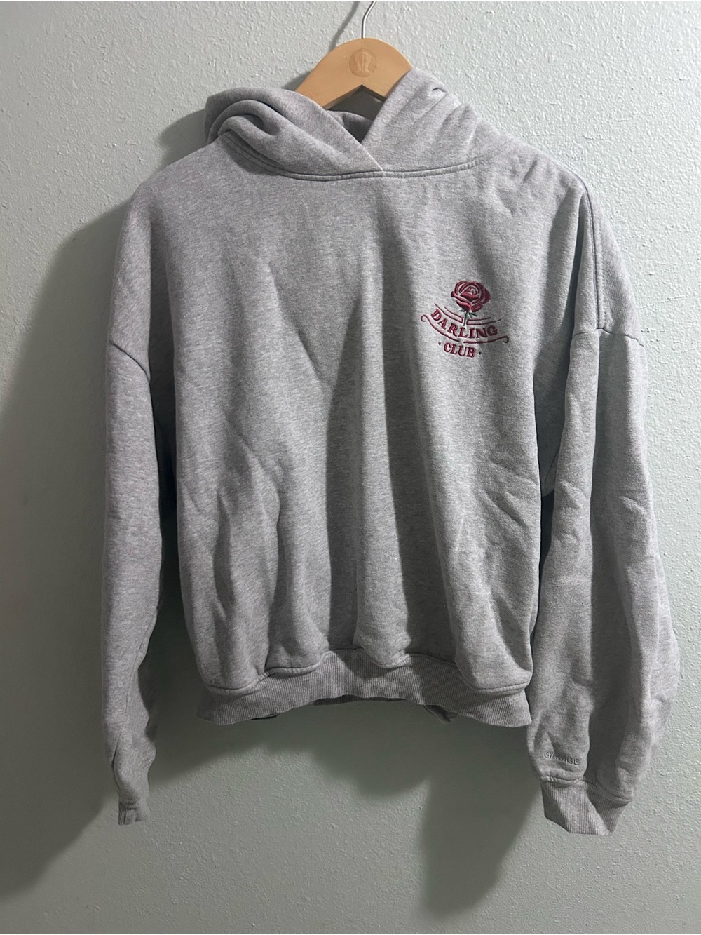 Garage Gray Crewneck Hoodie with embroidered Darling Club